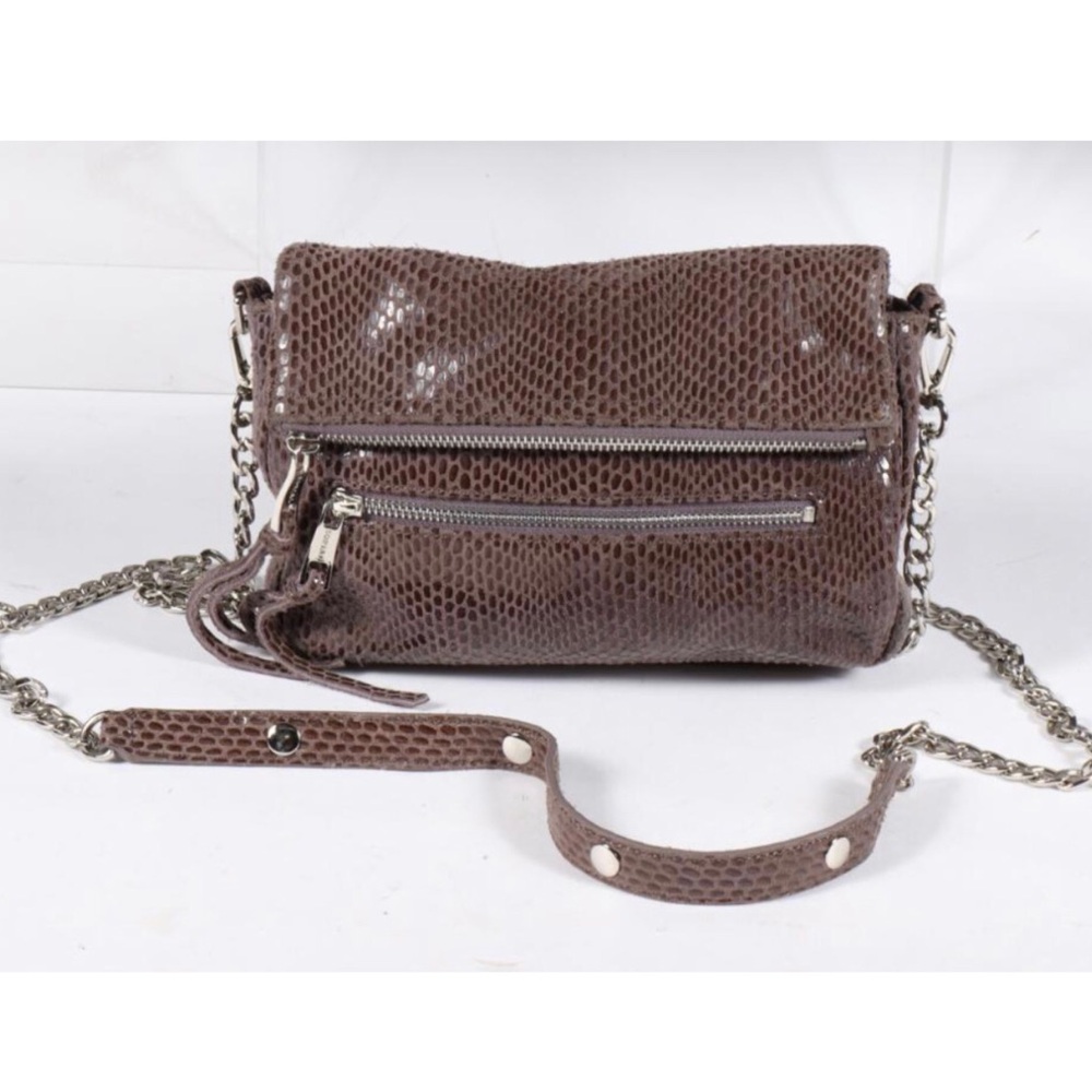 Sorial brown/tan snakeskin print leather bag